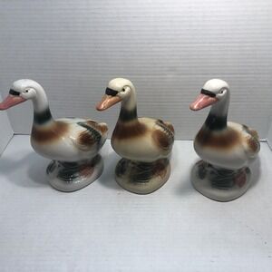 Vintage Porcelain Ceramic Geese Figurines~ Made in‎ Brazil ~ 7.25" Tall